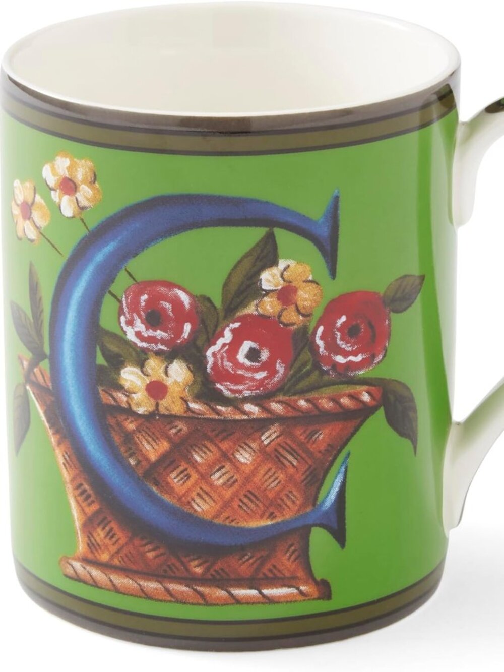 SPODE Kit Kemp Letter "C" Alphabet Mug 12 oz. in Green New in Gift Box NWT